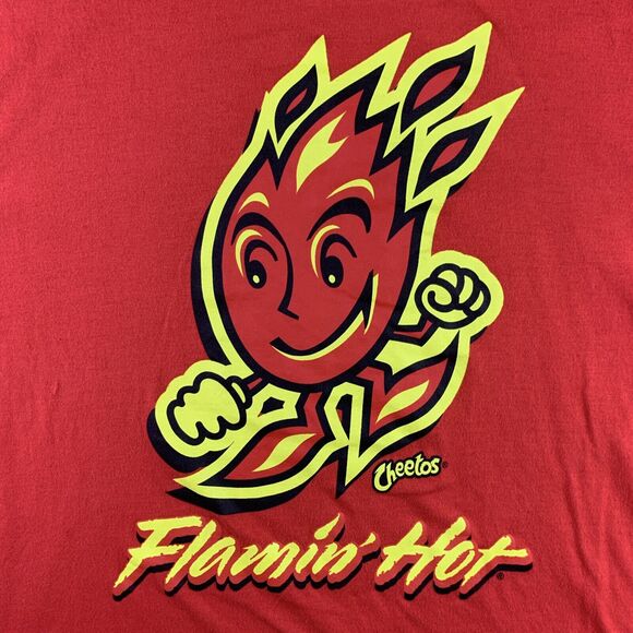 Cheetos Flamin Hot Shirt Mens 2X Red Short Sleeve Flame Fire Mad Engine Tee - Picture 3 of 7